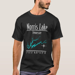 Norris Lake Tennessee Kartenkoordinaten T-Shirt
