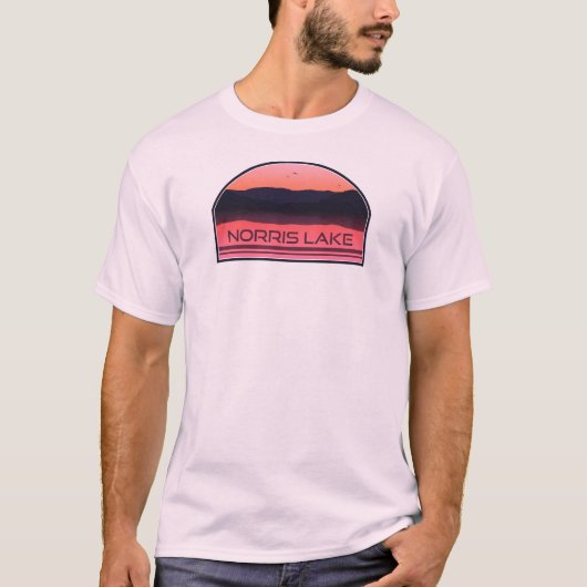Norris Lake Tennessee Red Sunrise T-Shirt (Vorderseite)