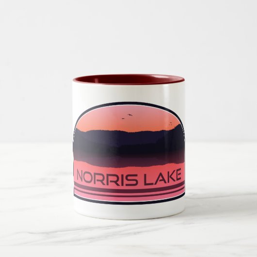 Norris Lake Tennessee Red Sunrise Zweifarbige Tasse (Mittel)