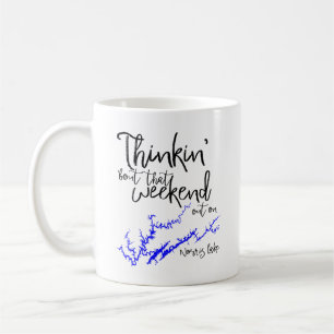 Norris Lake Tennessee Schwarze Blaue Uferkarte Kaffeetasse