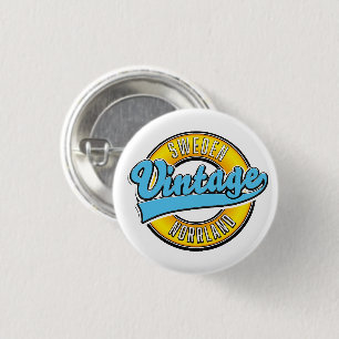 Norrland Schweden Vintage-Style-Logo Button