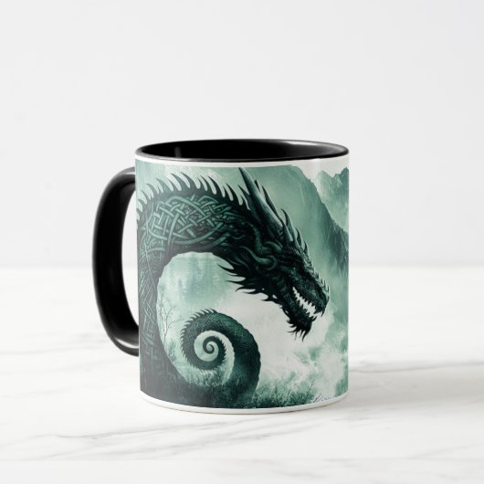 Norse Dragon Viking Samhain Halloween Tasse (Vorderseite Links)