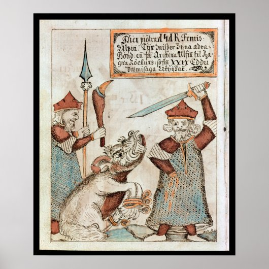 Norse God Tyr verliert seine Hand an den gebundene Poster (Vorne)