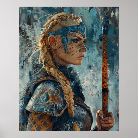 Norse Goddess Freyja Queen of Valkyries Blonde Pos Poster (Vorne)