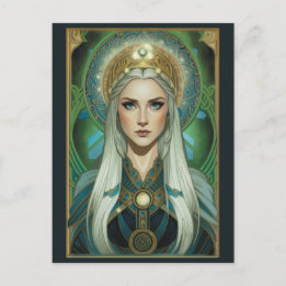 Norse Goddess Sigyn Art Postcard Malversion Postkarte