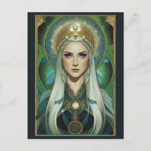 Norse Goddess Sigyn Art Postcard Malversion Postkarte (Vorderseite)
