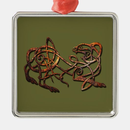 Norse Lion Silbernes Ornament (Vorne)