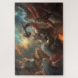Norse Mythology Battle Scene Jigsaw Puzzle