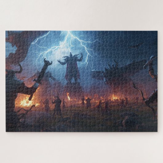 Norse Mythology Battle Scene Jigsaw Puzzle (Horizontal)