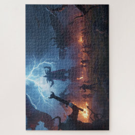 Norse Mythology Battle Scene Jigsaw Puzzle