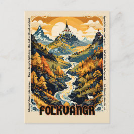 Norse Mythology Freyjas Reich Folkvangr Postkarte