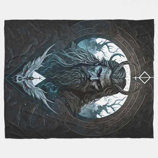 Norse Mythology Loki Blanket Fleecedecke (Vorderseite (Horizontal))