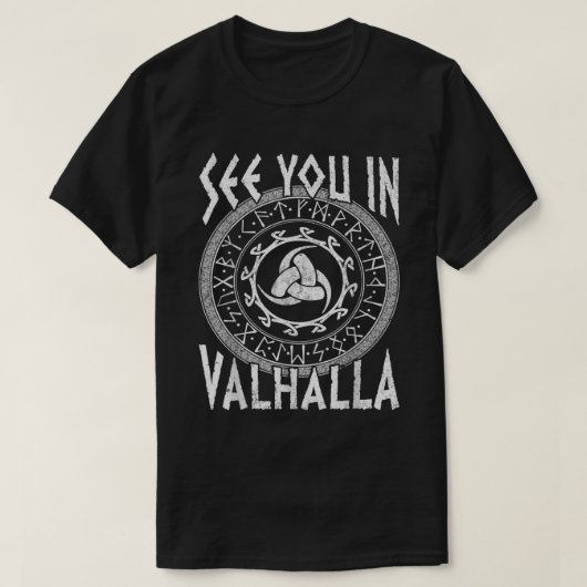 Norse Mythology Odin's Horns Gjallarhorn Valhalla T-Shirt (Design vorne)
