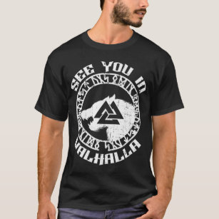Norse Mythology Wolf sieht Sie im Valhalla Rune Ci T-Shirt