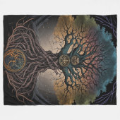 Norse Mythology Yggdrasill Tree Blanket Fleecedecke (Vorderseite (Horizontal))
