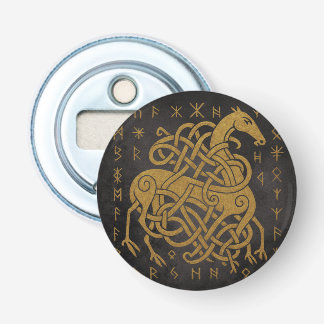 Norse Rune Circle - Golden Viking Horn D Flaschenöffner