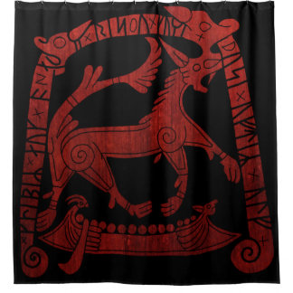 Norse Rune-Design Duschvorhang
