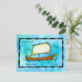 Norse Sailing Ship Postcard Postkarte (Stehend Vorderseite)