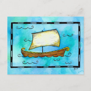 Norse Sailing Ship Postcard Postkarte
