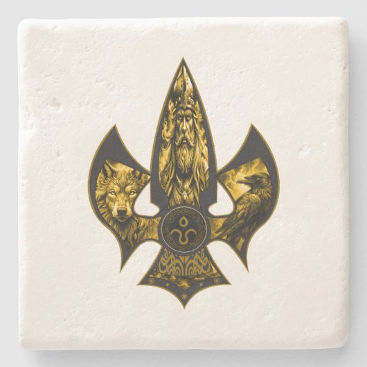 Norse Spear Steinuntersetzer (Vorderseite)