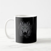 Norse Style Viking Wolf Tattoo Wildlife Animal (V. Kaffeetasse (Links)