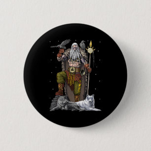 Norse Viking God Odin Button