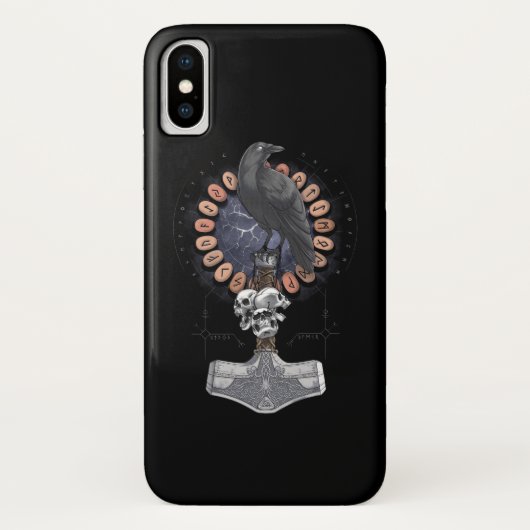 Norse Viking Raven Hammer Case-Mate iPhone Hülle (Rückseite)