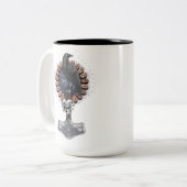 Norse Viking Raven Hammer Zweifarbige Tasse (Vorderseite Links)