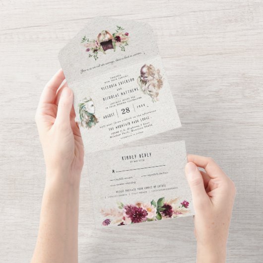 Norse Viking Scroll Wedding All In One Einladung (Abreißen)