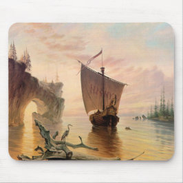 Norse Viking Ship Fantasy Art Mousepad