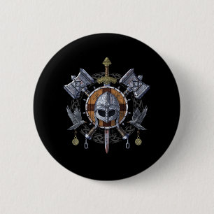 Norse Viking Warrior Armory Button