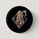 Norse Viking Warrior Button (Vorderseite)