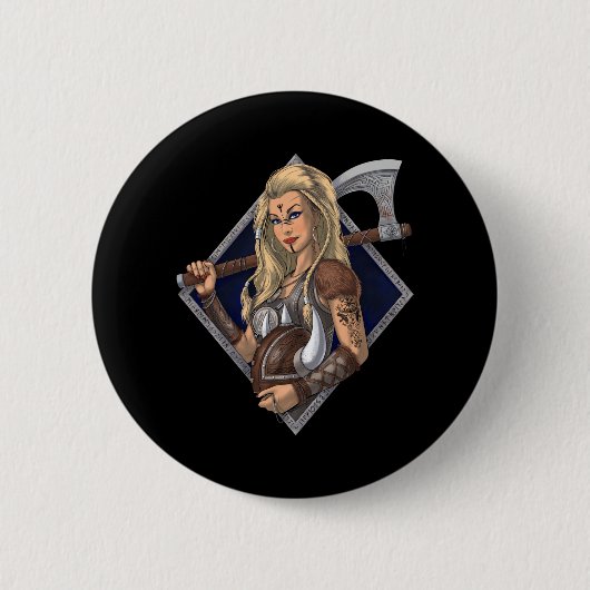 Norse Viking Warrior Button (Vorderseite)