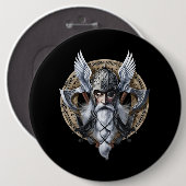 Norse Warrior God Odin Button (Vorne & Hinten)