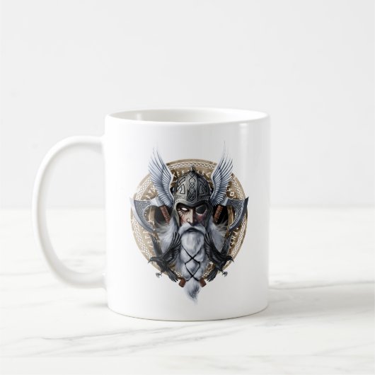 Norse Warrior God Odin Kaffeetasse (Links)