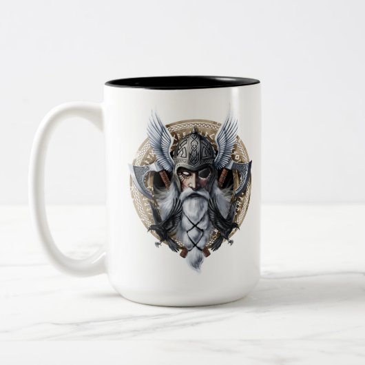 Norse Warrior God Odin Zweifarbige Tasse (Links)