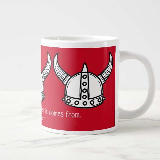 Norse Wisdom Viking Helmet Jumbo-Tasse (Rechts)