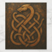 Norse Wolf Sigil - Wandern auf dem schwarzen Stein Weinetikett (Einzelnes Label)