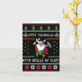 Norse Xmas Christmas Viking Deck Vhalla With Skull Karte (Gelbe Blume)