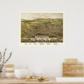 North Adams, MA Panorama Karte - 1881 Poster (Küche)