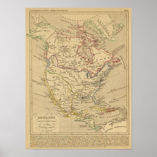 North America 1840 Poster (Vorne)