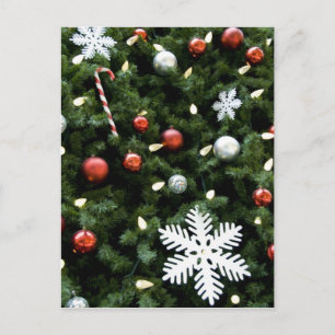 North America. Christmas decorations on tree. 4 Feiertagspostkarte
