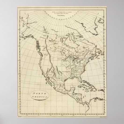 North America Outline Poster (Vorne)