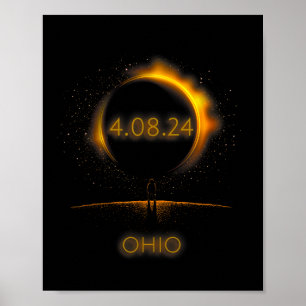 North America Solar Eclipse - 4.08.24 Ohio Souveni Poster