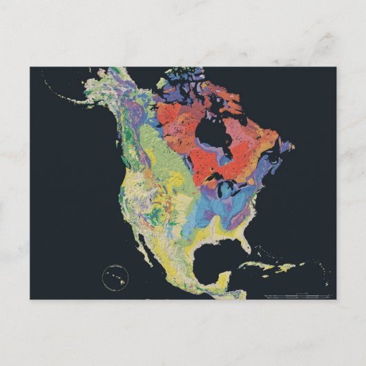 North_america_terrain_2003_map Postkarte (Vorderseite)