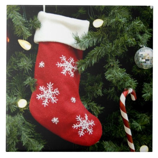 North America. Weihnachtsdekorationen auf Baum. 3 Fliese (Vorderseite)