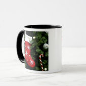 North America. Weihnachtsdekorationen auf Baum. 3 Tasse (Vorderseite Links)