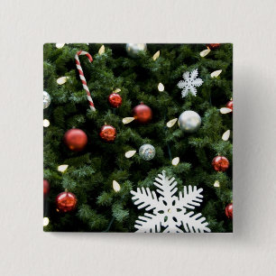 North America. Weihnachtsdekorationen auf Baum. 4 Button