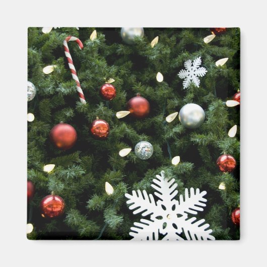 North America. Weihnachtsdekorationen auf Baum. 4 Magnet (Vorne)