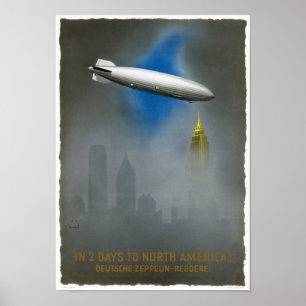 North America Zeppelin Vintage Poster 1937